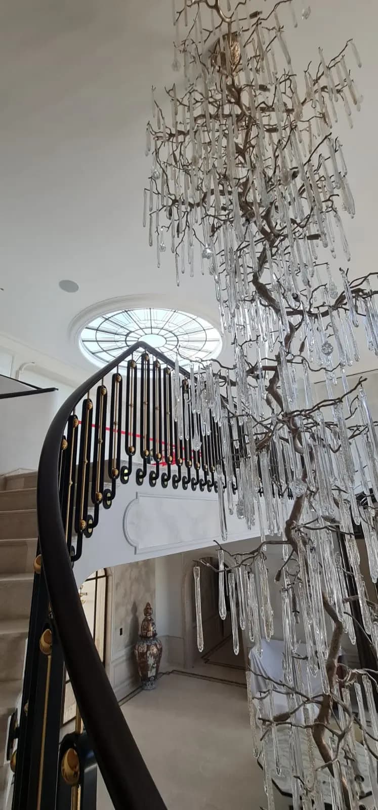 Handcrafted curved metal balustrade