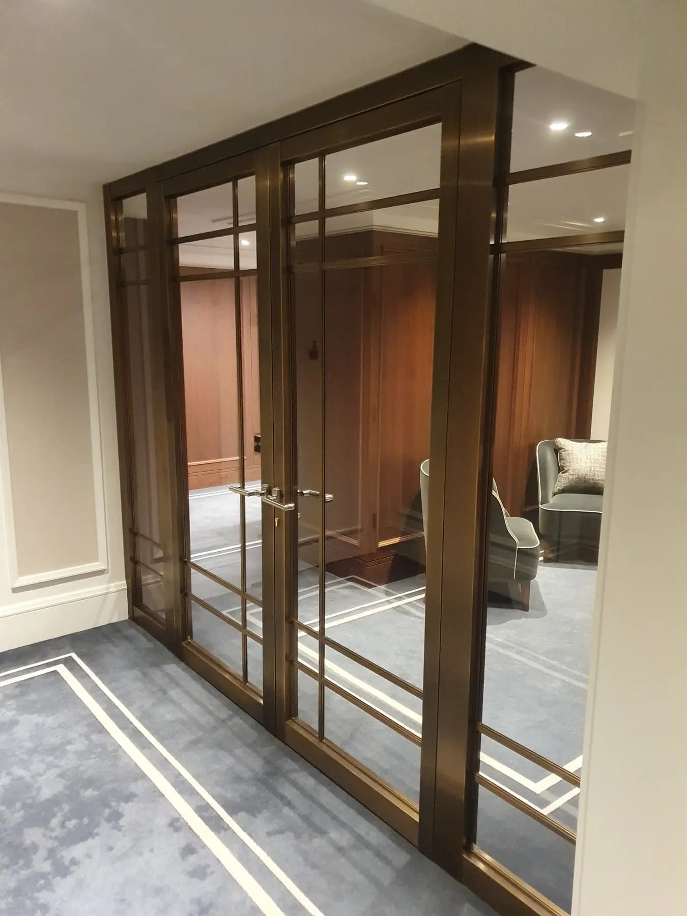 Bespoke internal brass door installation