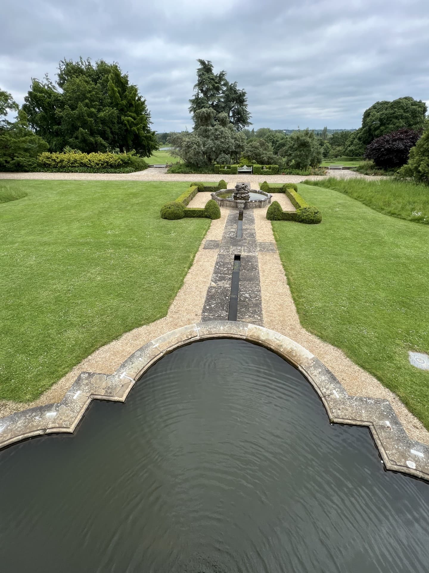 Restored Englefield Garden rill extending through the Estate grounds